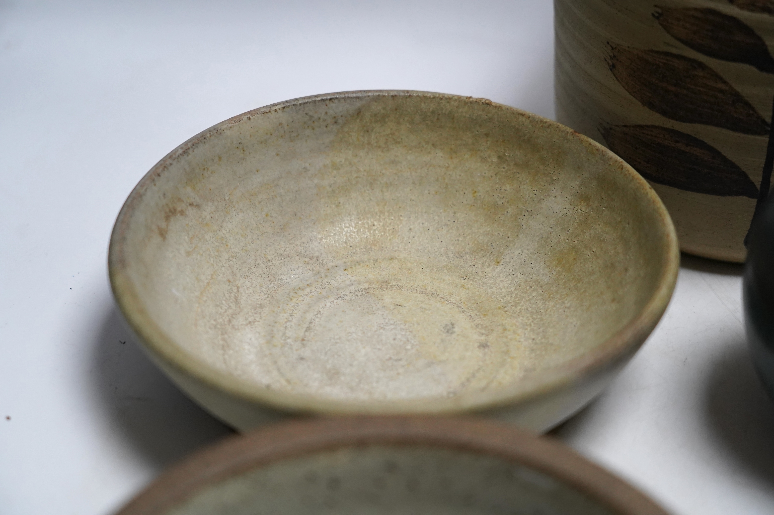 Nine various Studio pottery items, largest 22cm